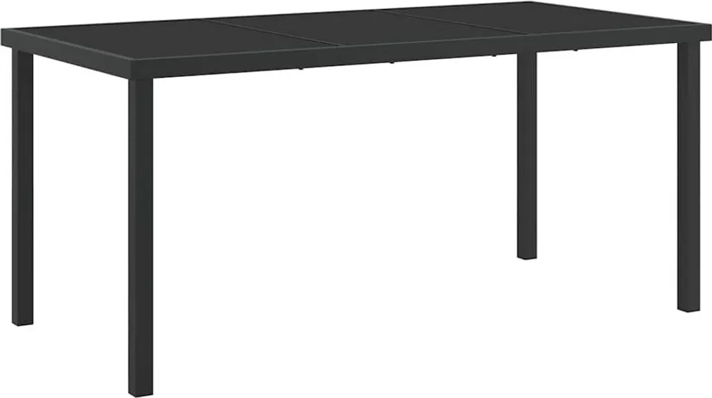 vidaXL Tavolo da giardino nero 160 x 80 x 73 cm in legno massiccio di teak