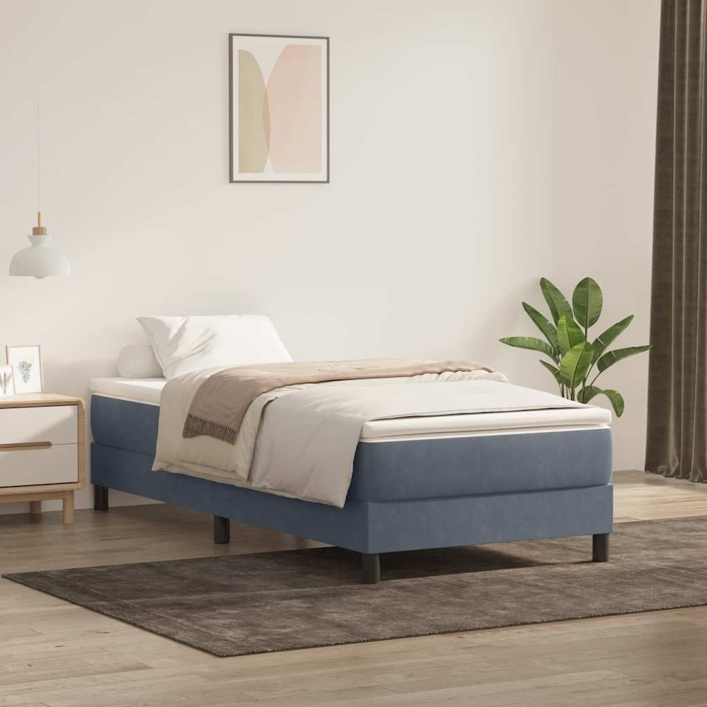 Boxspringbett ohne Matratze Dunkelgrau 80x220 cm Samt ,Klassische Betten 2025