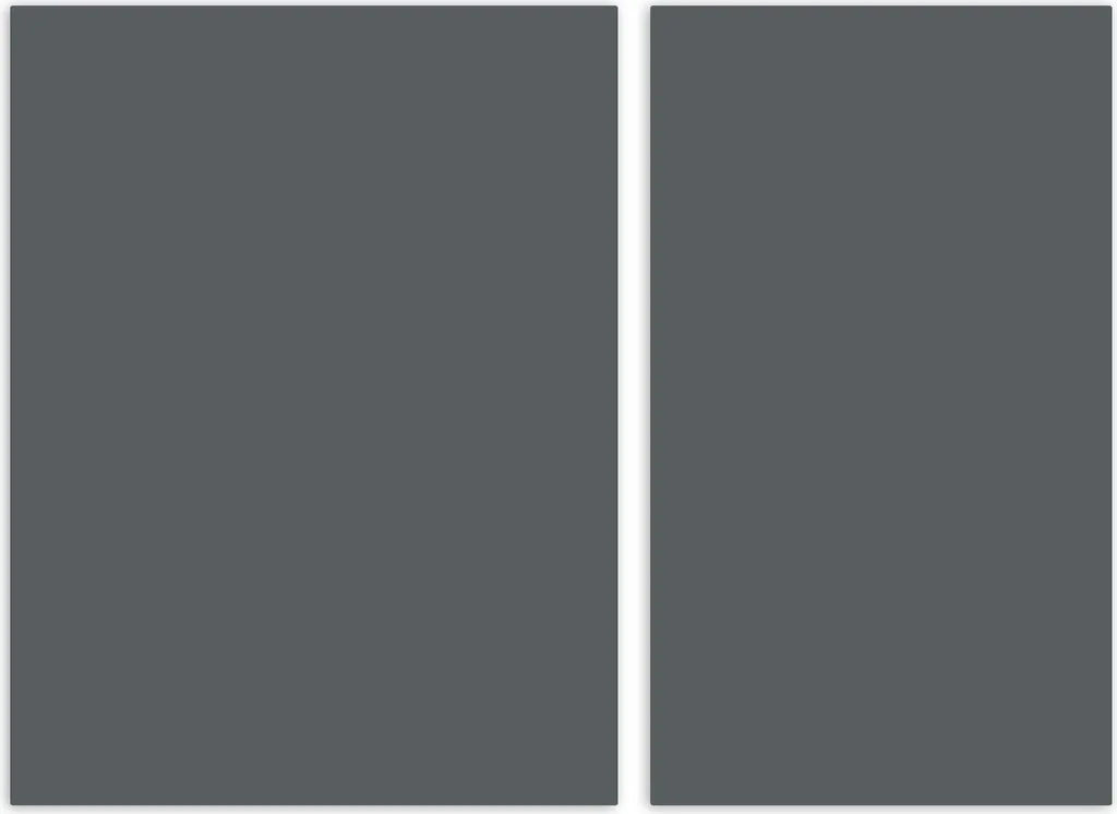 Set 2 Piastre Vetro Copri Piano Cottura 70x52 Grigio Universale