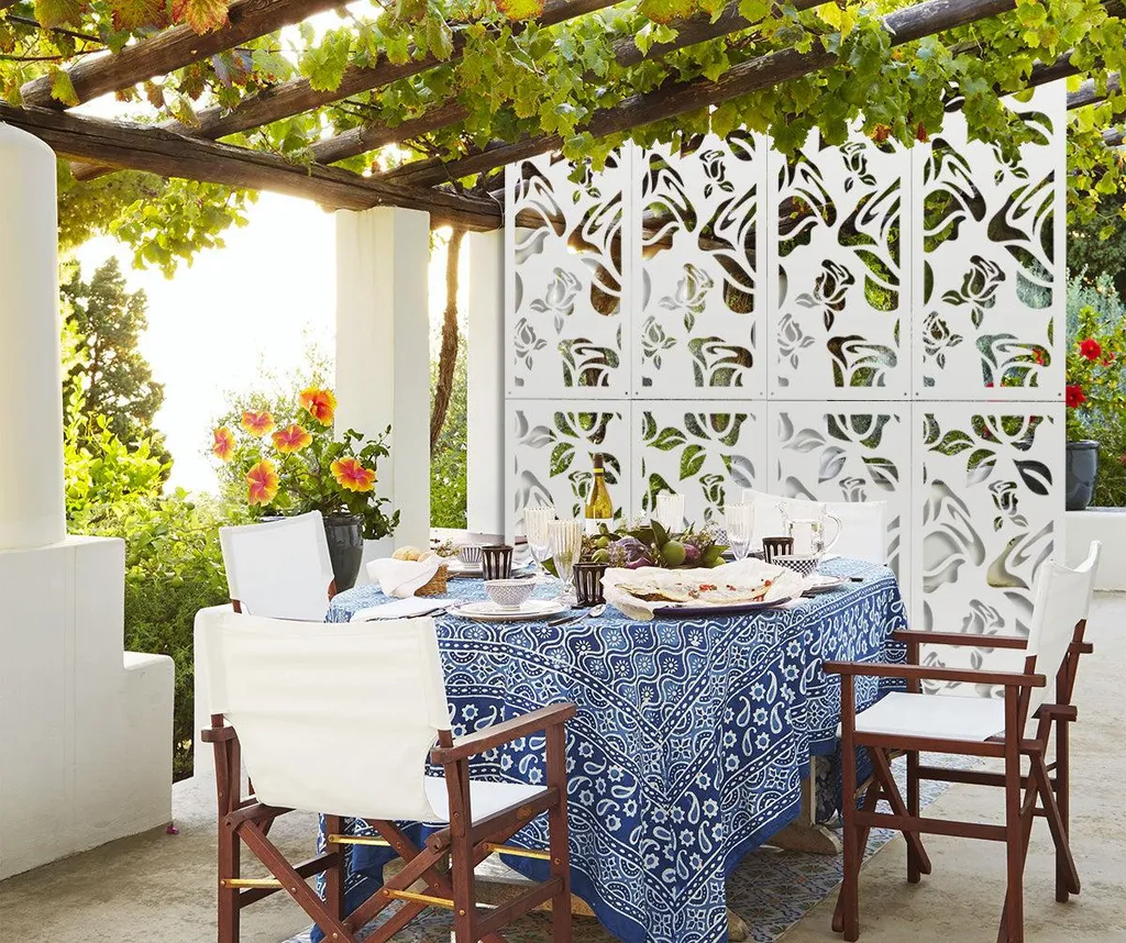 ADENIUM Pannello PVC Traforato 50x150 Bianco | Divisorio Design Esterno