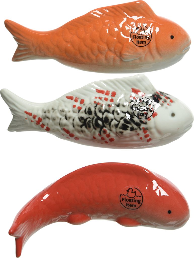 Fisch Deko Schwimmfisch Porzellan Teichdeko  L ca 16,5 cm Produktbild 