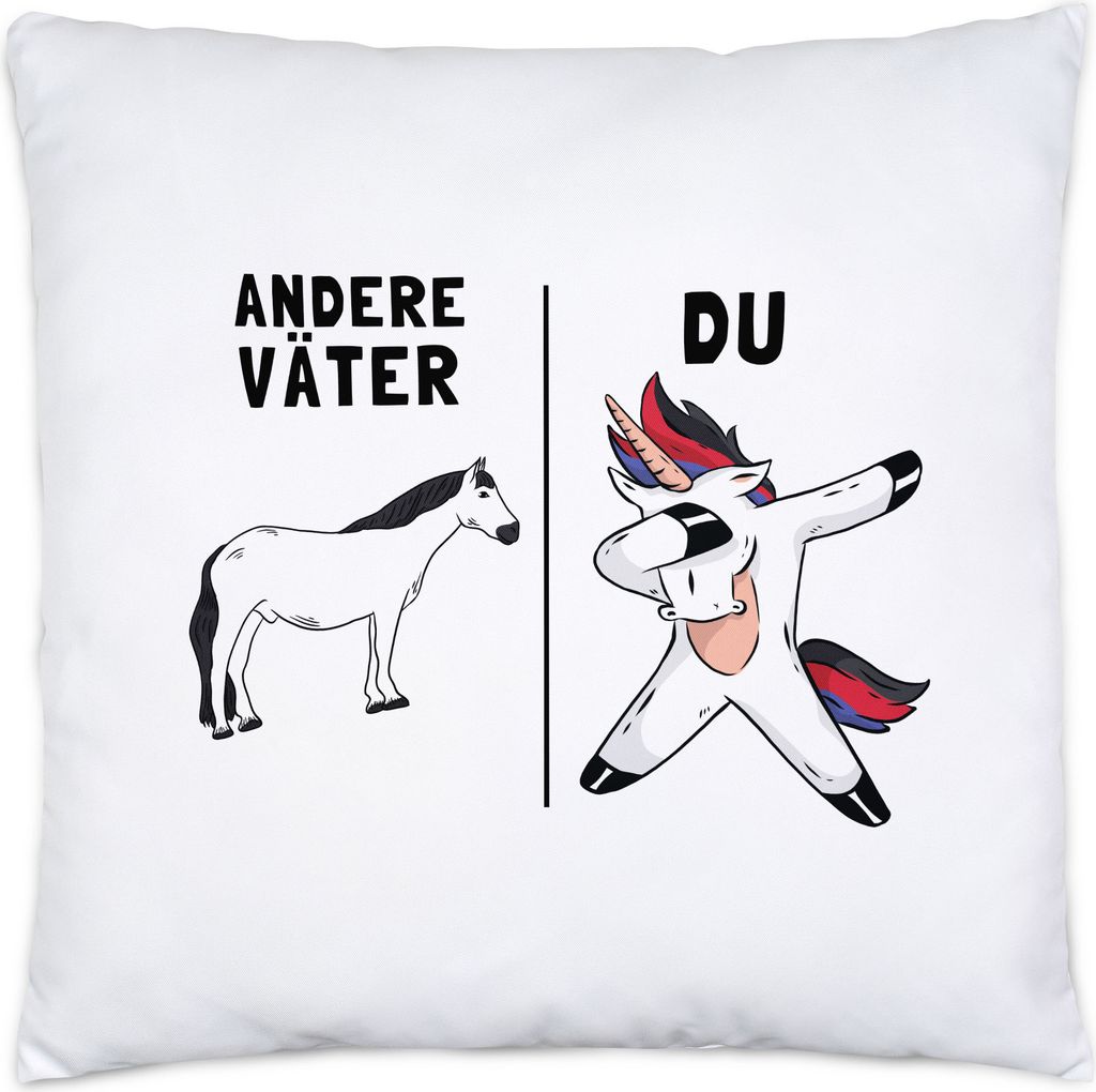 Andere Väter Du Kissen inkl. Füllung bester Vater Papa Einhorn Lustig Geburtstag Vatertag Sohn Tochter Geschenk