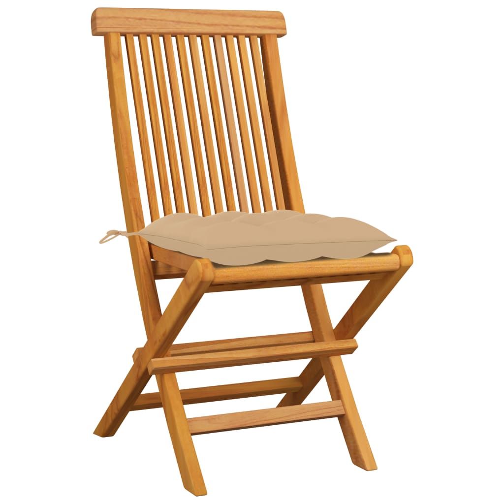 VidaXL 3062586, Terrasse, Gepolsterter Sitz, Teak, Beige, Produktbild 