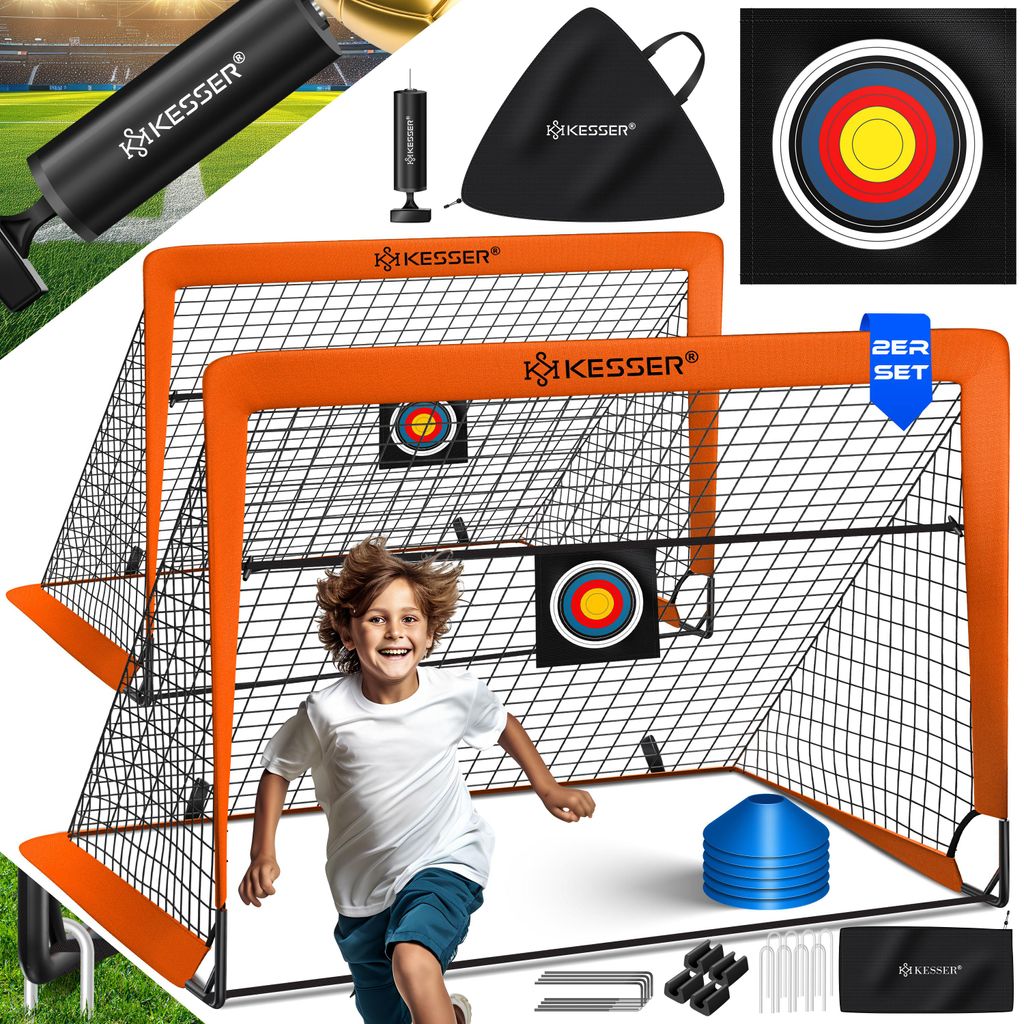 KESSER® Fussballtor 2er Set | Tolles Fußball Geschenk für Produktbild 