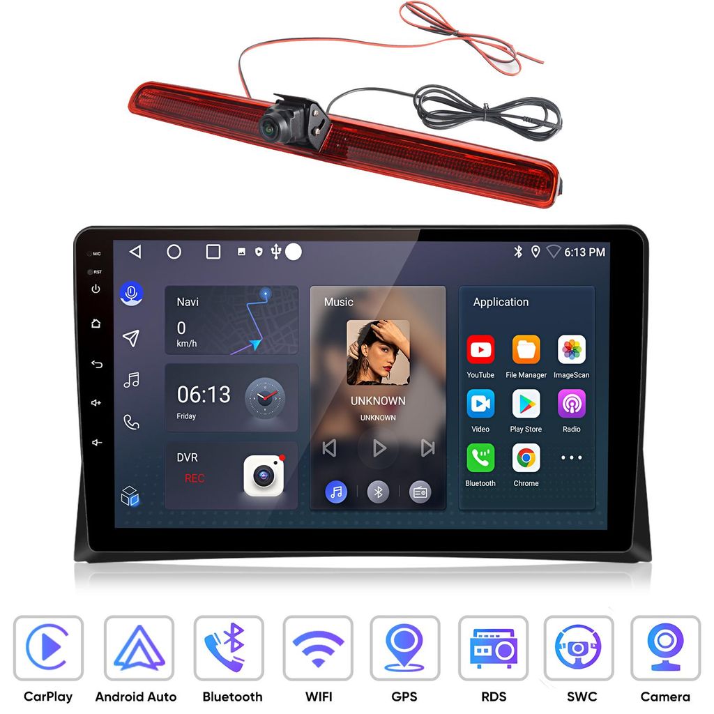 Hexinex 9" Android 15 Autoradio Carplay Für VW Multivan T5 2008-2015 GPS Navi WIFI BT DAB+ SWC USB Kamera 2+64G