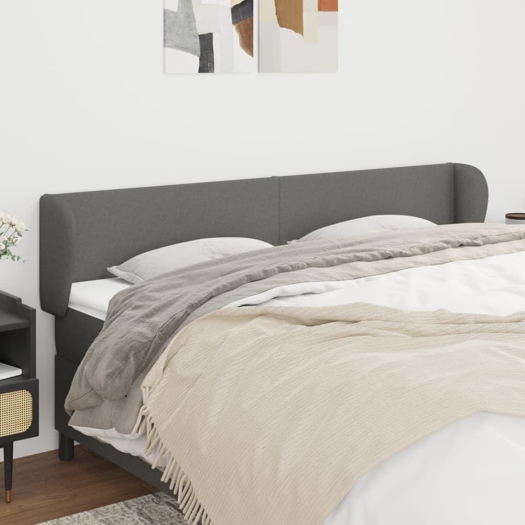 Maison Exclusive - Kopfteil mit Ohren Dunkelgrau 183x23x78/88 cm Stoff