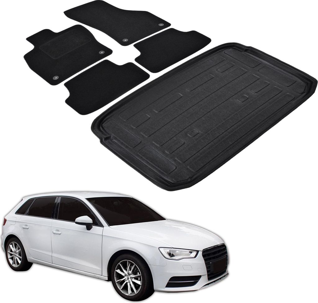 Kofferraumwanne Fußmatten Set Für Audi A3 8V 2012-2020 5 Produktbild 