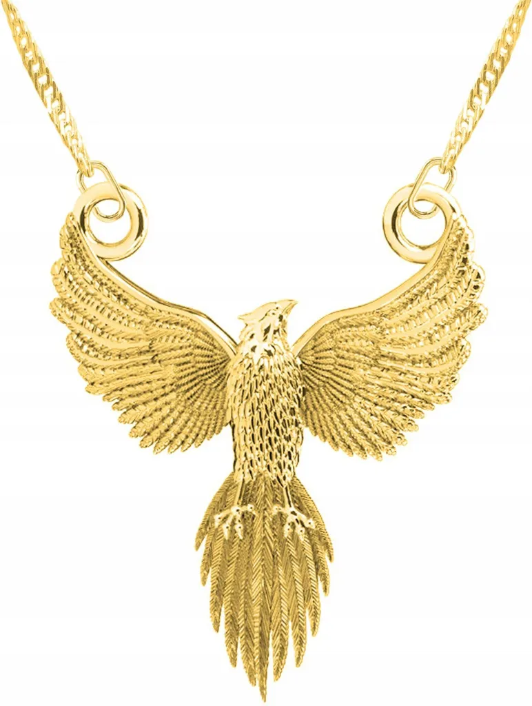 Ciondolo Fenice Argento 925 Placcato Oro 585 | Gioiello Rinascita Donna