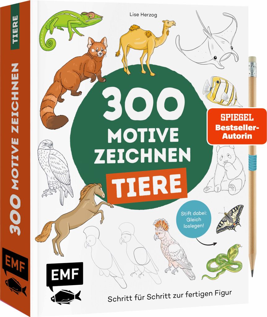 EMF Verlag Zeichenbuch Tiere: 300 Motive, Mitnahmeformat, Produktbild 