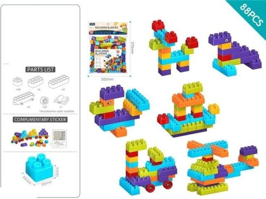 Bausteine Set 88-tlg. - Kreatives Bauen für Kinder
