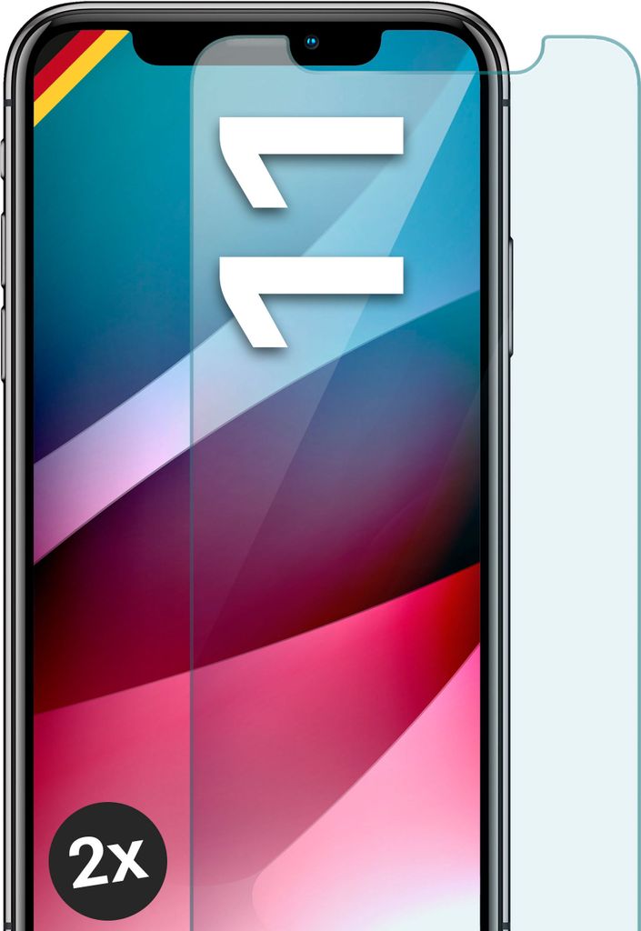 SCHUTZFOLIE FÜR APPLE IPHONE 11 - ECHTGLAS, Stückzahl:2er Produktbild 