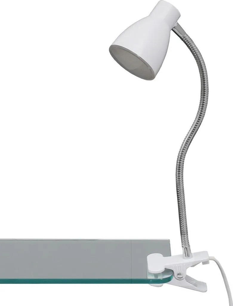 Lampada a morsetto LED Flessibile Interruttore a cavo 2,5 W bianco Metallo-plastica Briloner