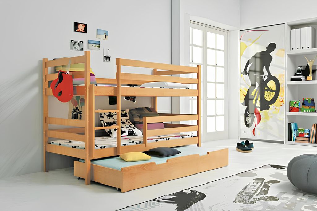 3 Betten Doppelstockbett Hochbett Etagenbett Bett Doppelbett 3dach Betten Massiv