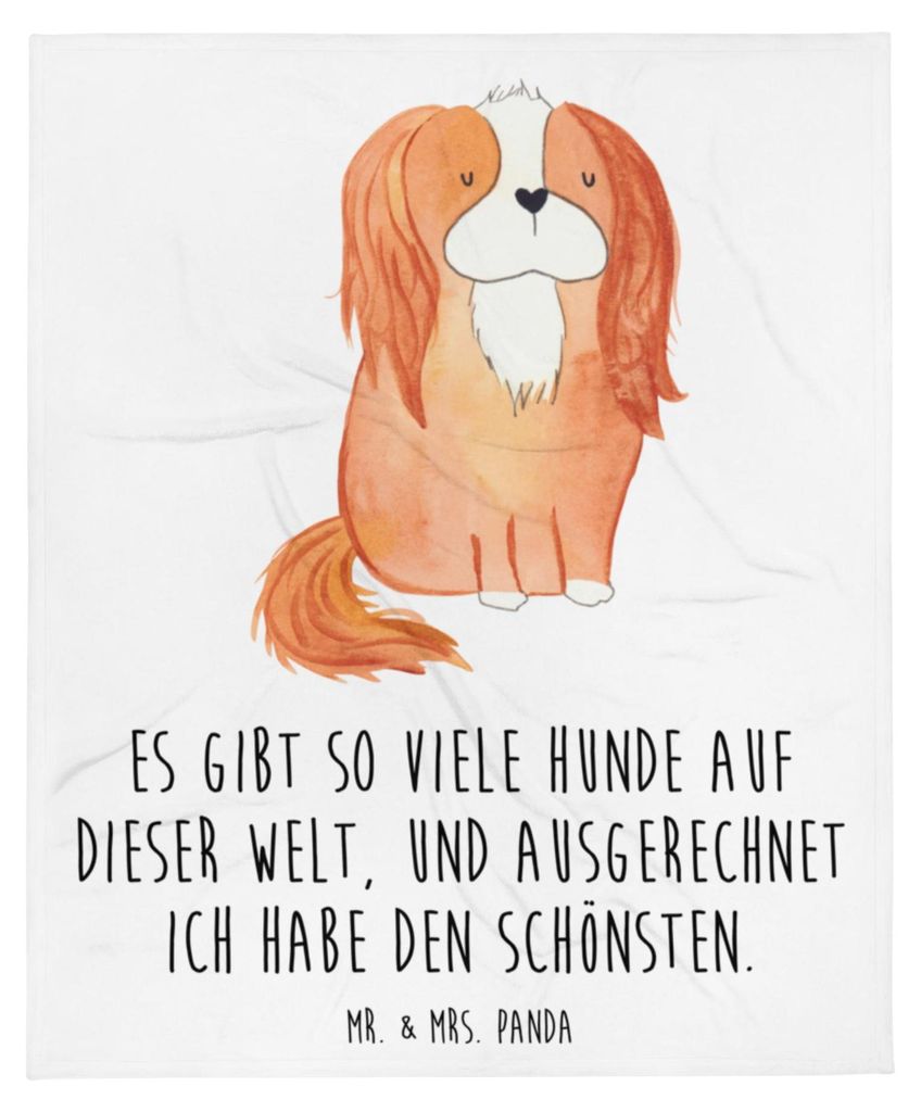 Mr. & Mrs. Panda Kuscheldecke Hund Cavalier King Charles Spaniel - Weiß - Geschenk, Sprüche, Bester, Bettdecke, Spruch, Couchdecke, Tagesdecke, C...