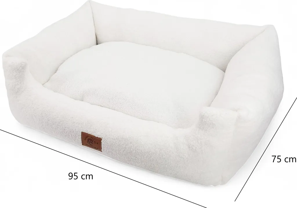 Lit pour chien lavable 95x75 cm sofa moelleux avec bords surélevés - 8