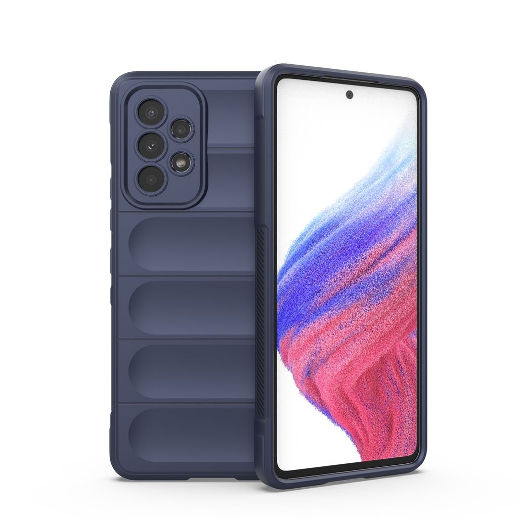 Magic Shield Case für Samsung Galaxy A53 5G, flexibel, gepanzerte Rückseite, dunkelblau