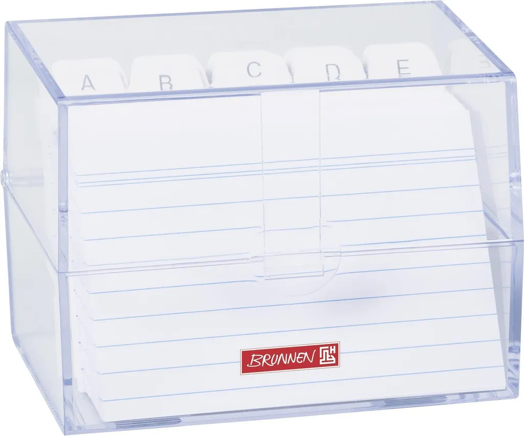 BRUNNEN 1020570 Lot de 3 Boîtes à Fiches A7 Translucides avec Cartes