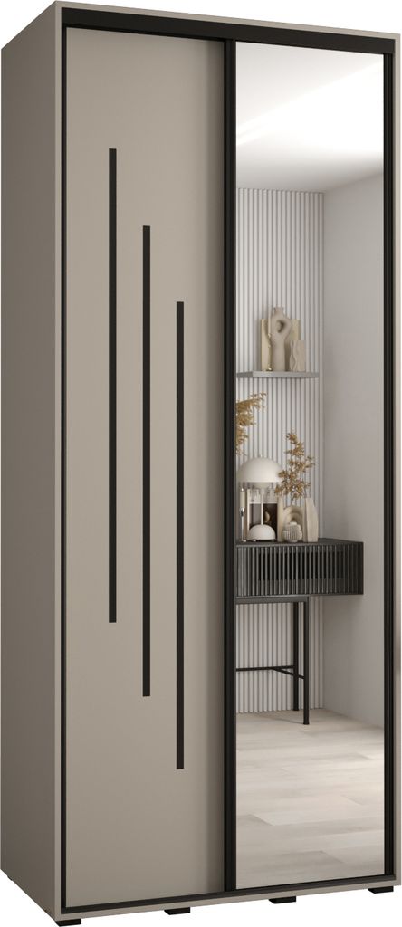 Kryspol Dakota 9 Schrank, zwei Türen - 235,2x110x45cm - Kaschmir Schwarz