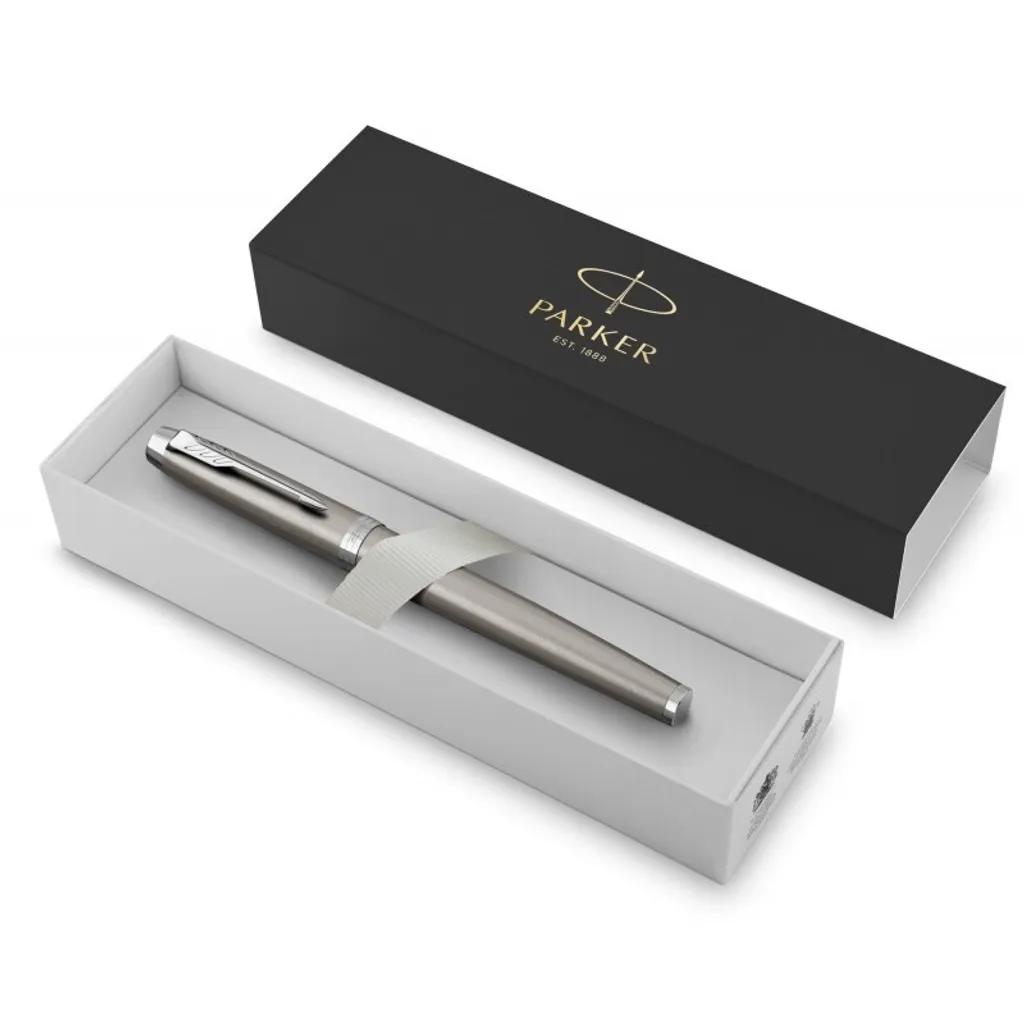 Stylo roller Parker IM Essential acier brossé écriture fluide Pro