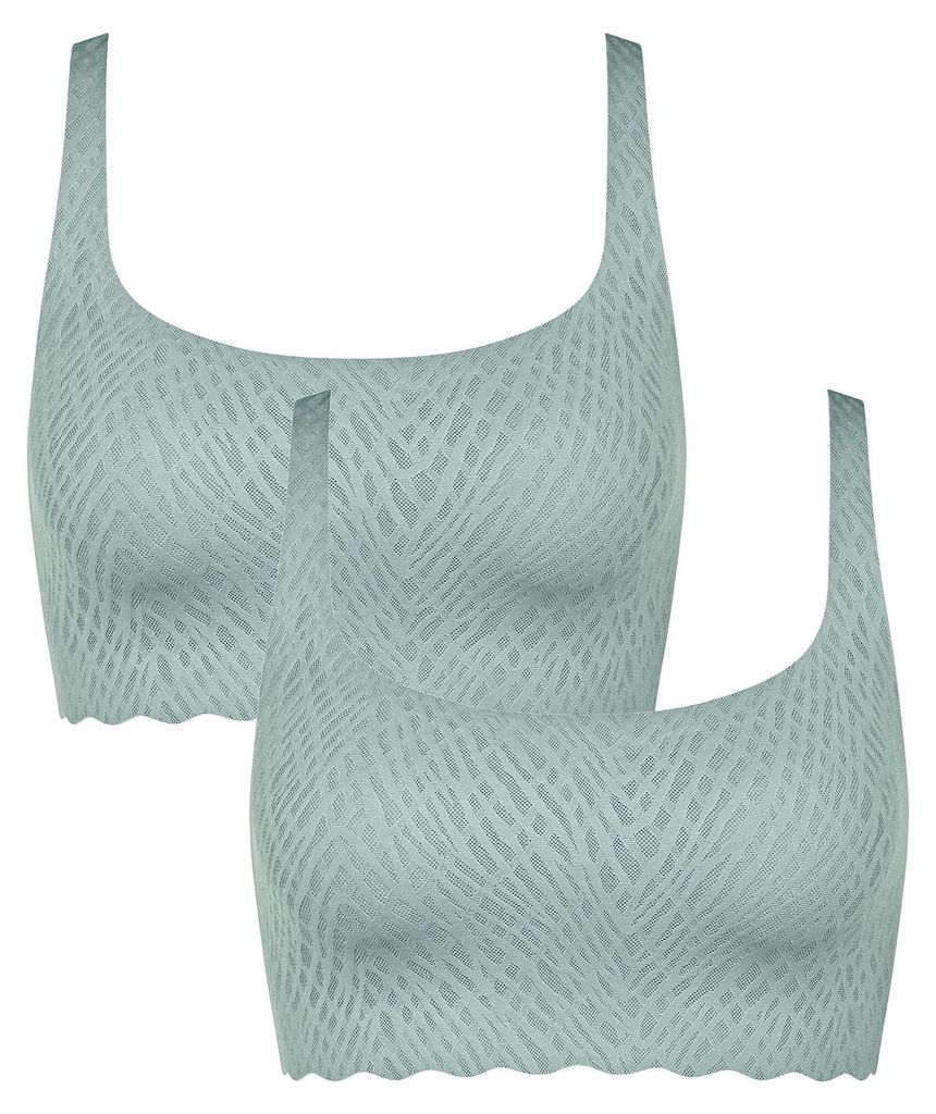 sloggi Damen Bustier 2-Pack ZERO Feel Bliss Top - MISTY TURQUOISE - Größe XS
