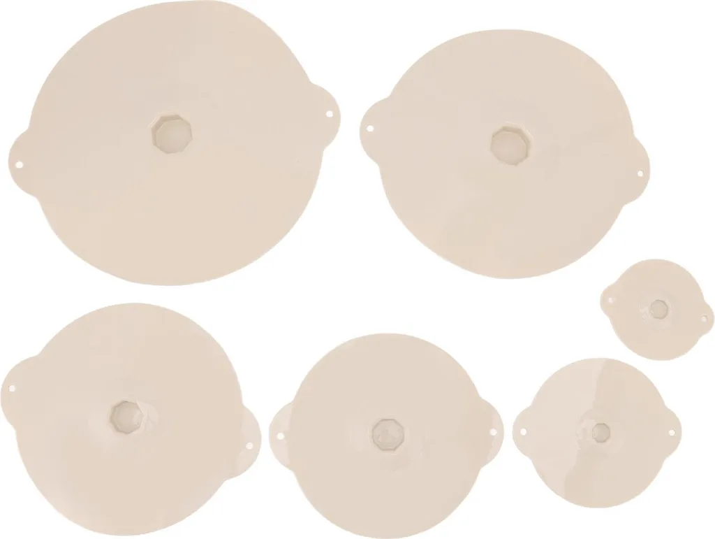 Couvercle Silicone Anti-Fuite Haute Résistance Chaleur Lot de 6 Beige