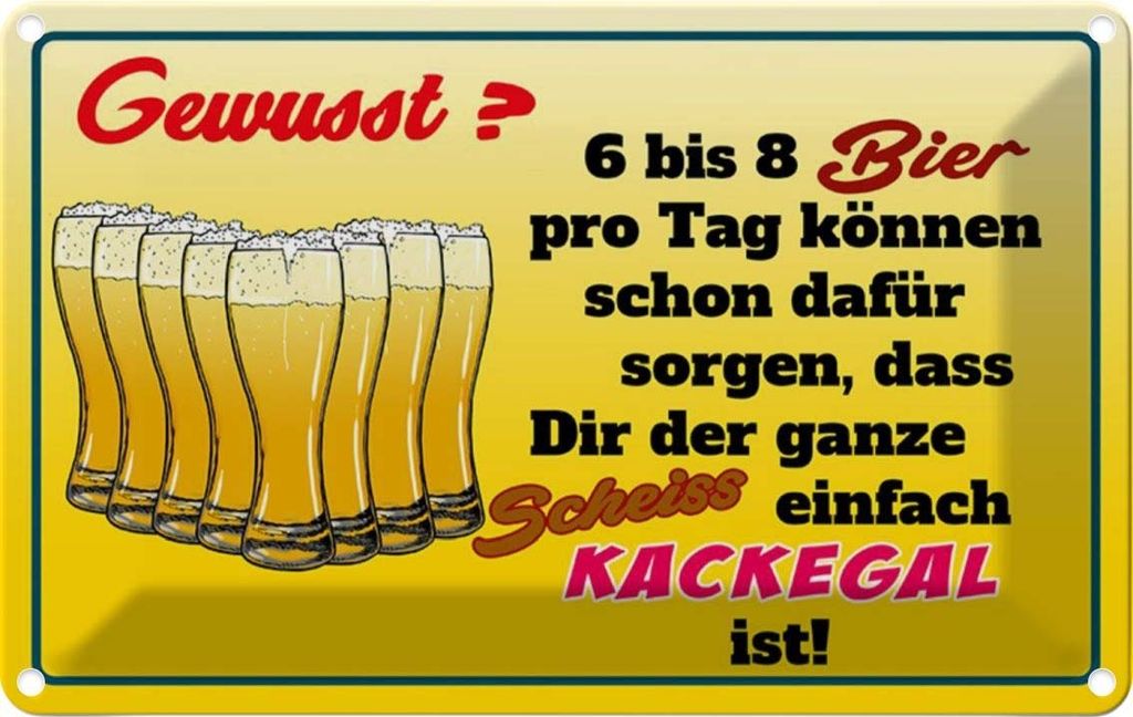 vianmo Blechschild 20x30 cm Alkohol 6-8 Bier ganzer Scheiß egal Spruch Zitat