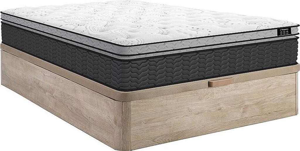 Set 140 x 190 cm Rahmen mit leichtem Naturkarton + 30 cm dicke Hybridmatratze mit Taschenfedern und integriertem Topper - GAMIANI by YSMÉE