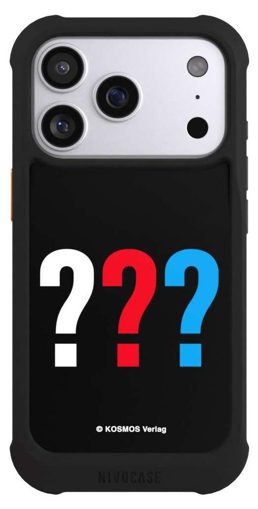 NIVOCASE Hülle für Apple iPhone 17 Pro Stoßfeste Handyhülle NIVOmax Case Schwarz Logo Offizielles Lizenzprodukt Die drei ???