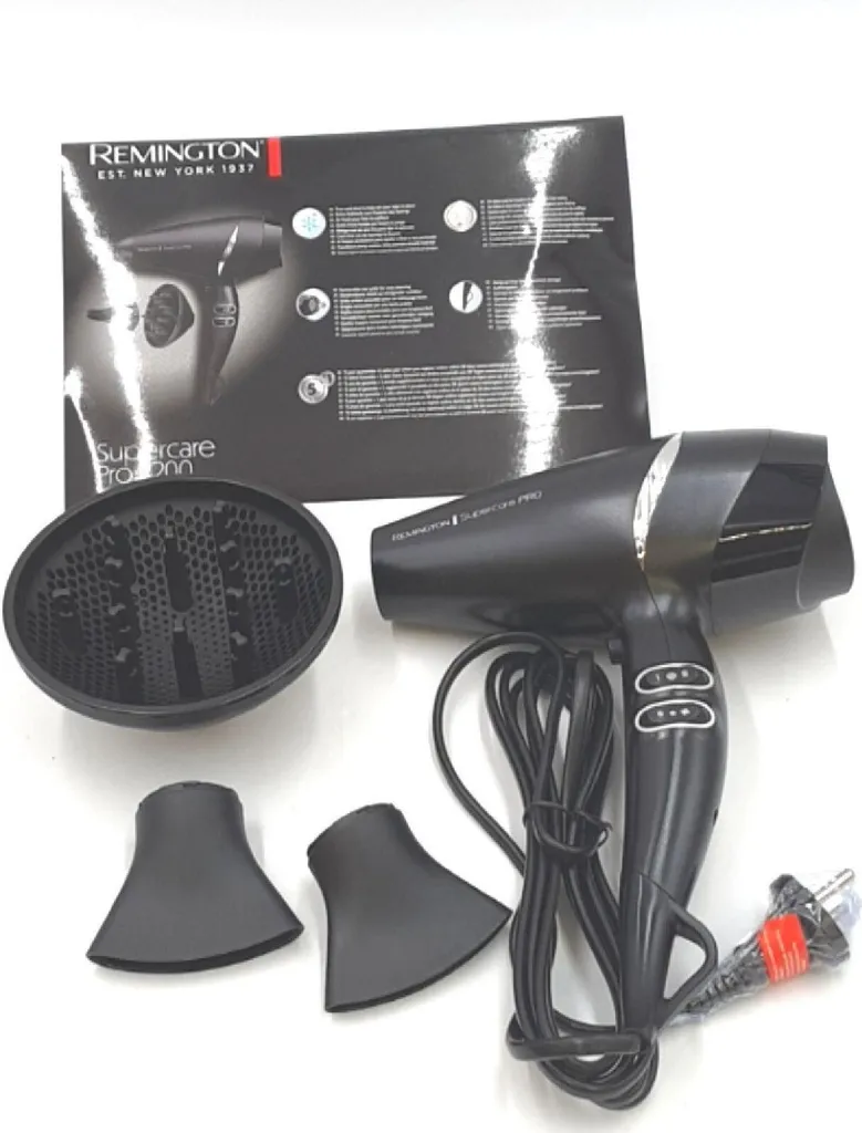 Asciugacapelli professionale ionico Remington [controllo laterale potente e professionale] tecnologia SupercarePro (2200W, 130km/h, 3 accessori per lo styling, motore AC a lunga durata per parrucchieri) AC7250 [Esclusiva Amazon] - 6