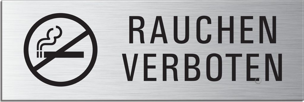Schild - Rauchen verboten | Türschild 240 x 80 mm Aluminium Produktbild 