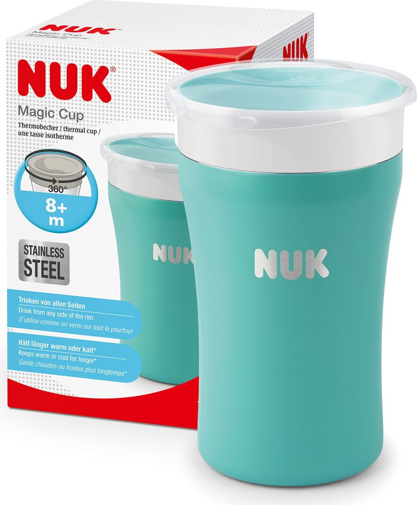 NUK Magic Cup Edelstahl Trkis, Bruchsicher & isolierend