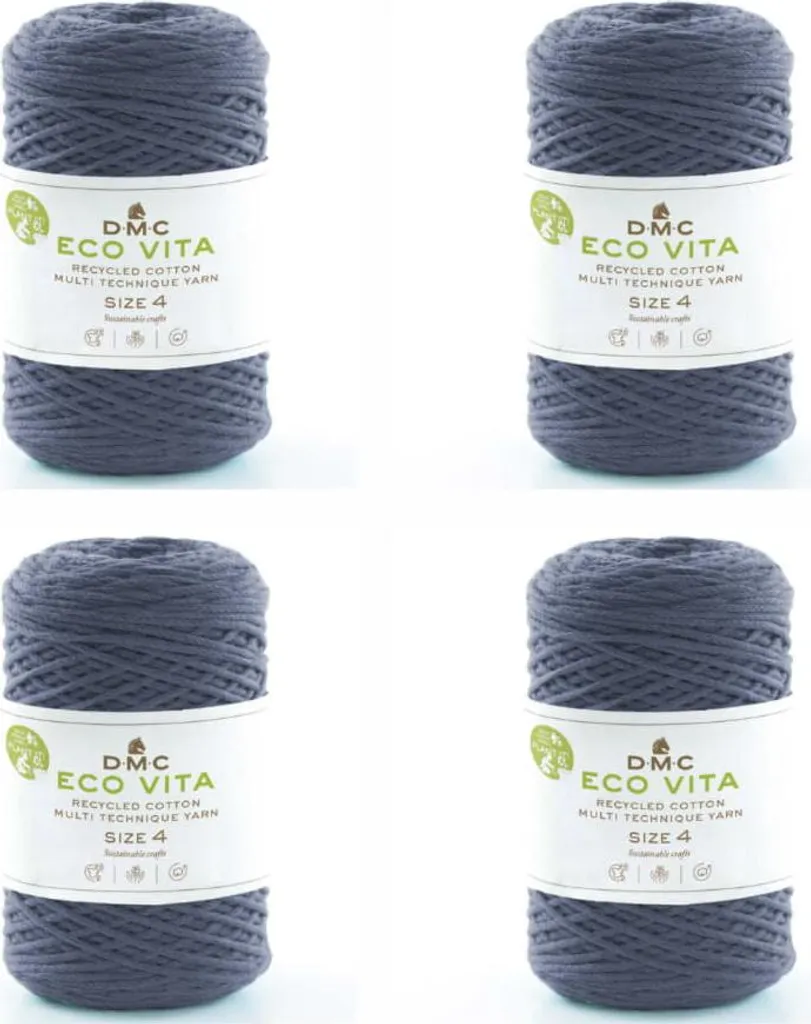 DMC Eco Vita-4 Fil de coton recyclé 4mm - Solution Anti-Effilochage 4x