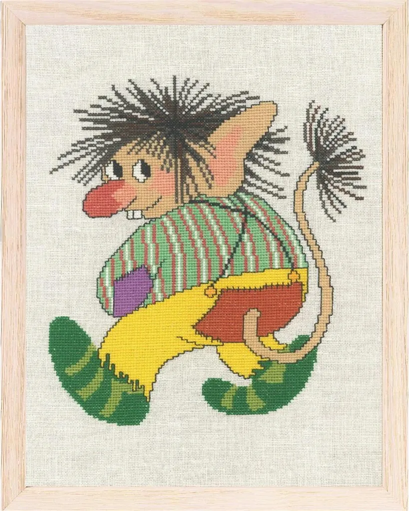 Kit Broderie Point de Croix Compté Motif Trolle Père Eva Rosenstand 26x33