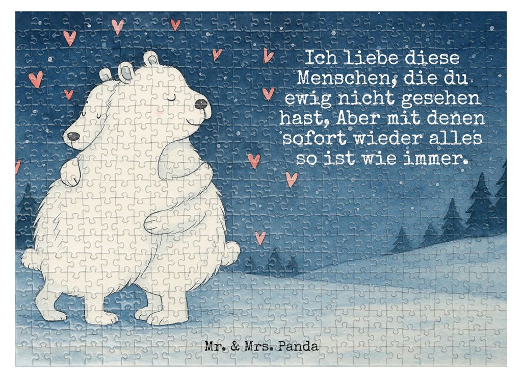 Mr. & Mrs. Panda Puzzle Eisbär Umarmen Design 551 Teile - Weiß - Geschenk, 2000, Legespiel, 1000, 1500, Lustige Sprüche, 500