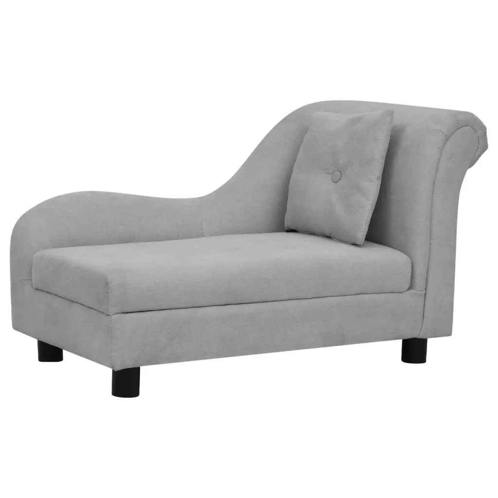 Canapé pour chien avec coussin Gris 83x44x44 cm vidaXL en peluche douce