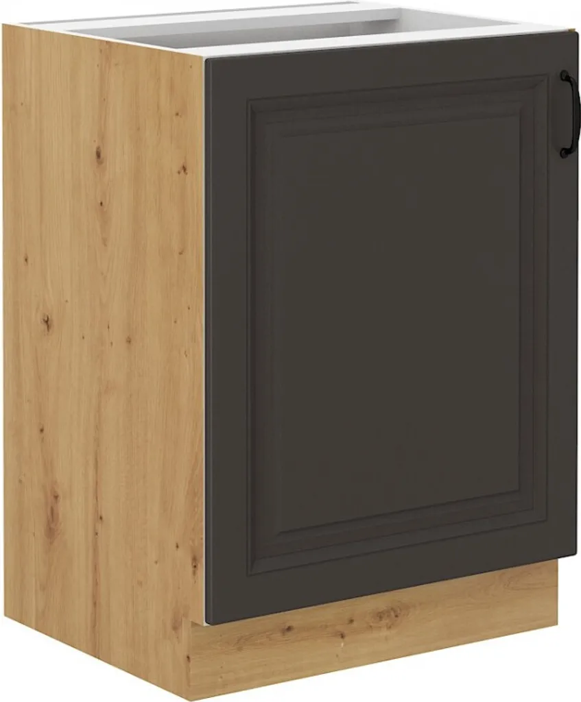Armadietto Basso SOPHIA Rovere Artisan 60cm | Cucina Grigio Scuro