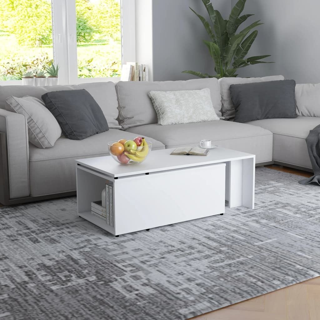 “2026 Modern“ Couchtisch Weiß 150x50x35cm Holzwerkstoff - Designermöbel 579645 - Couchtische