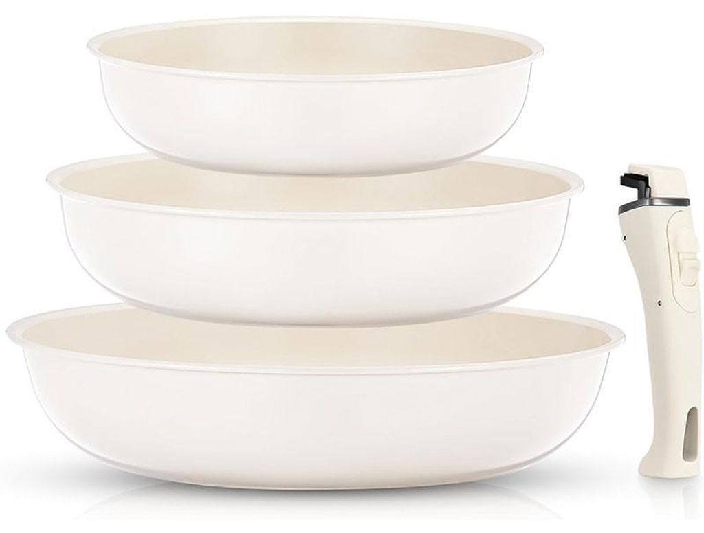 Antihaft-Pfannenset AT-C004, 3 Stück, beige