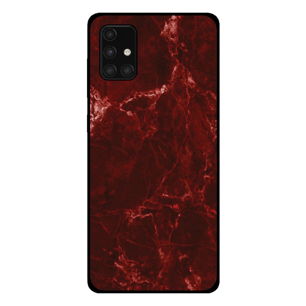 Smartphonica Handyhülle für Samsung Galaxy A71 5G mit Marmordruck - TPU-Hülle mit Marmor-Design - Rot