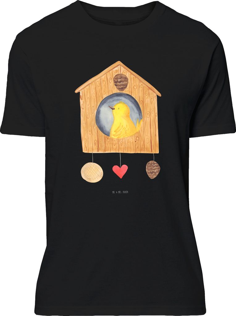 Mr. & Mrs. Panda Tshirt Vogelhaus Home - Schwarz - Geschenk, Umzug, Lustige Sprüche, Sweet, Haus, T-Shirt, S, Shirt, Vogel, oberteil, Spruch-Shirt
