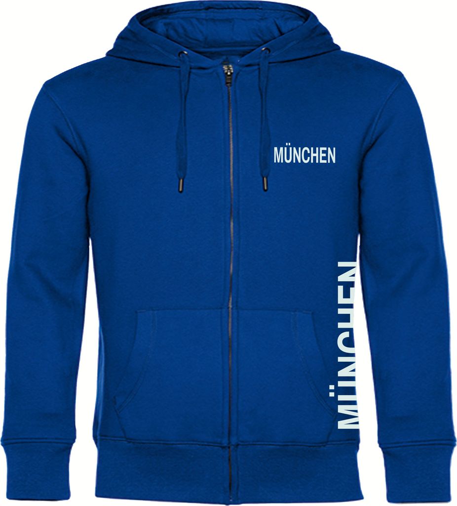 multifanshop Kapuzen Sweatshirt Jacke - München blau - Brust & Seite, blau, Größe XL