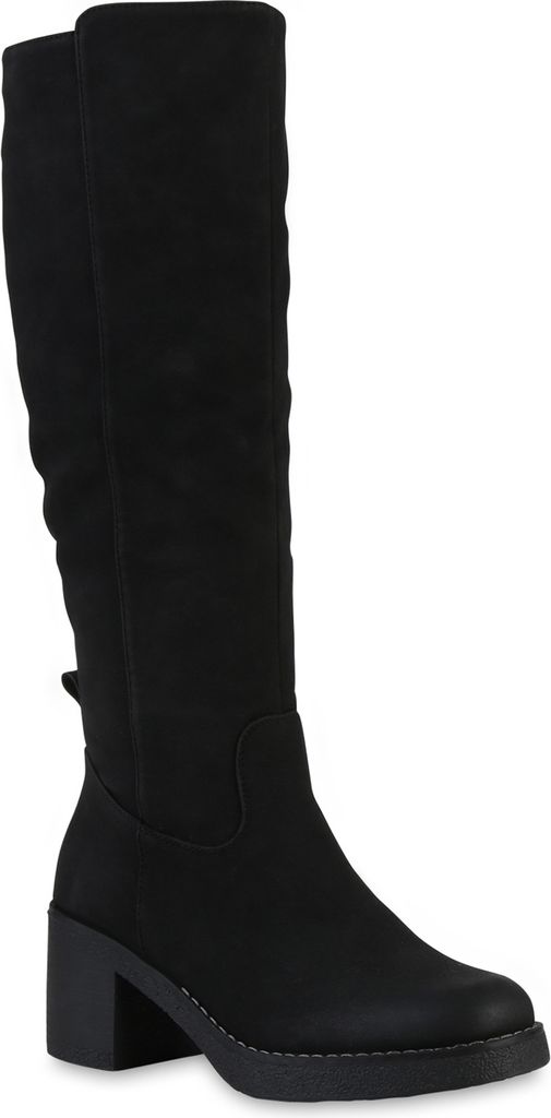 VAN HILL Damen Gefütterte Klassische Stiefel Herbst Schuhe 841352, Farbe: Schwarz, Größe: 36