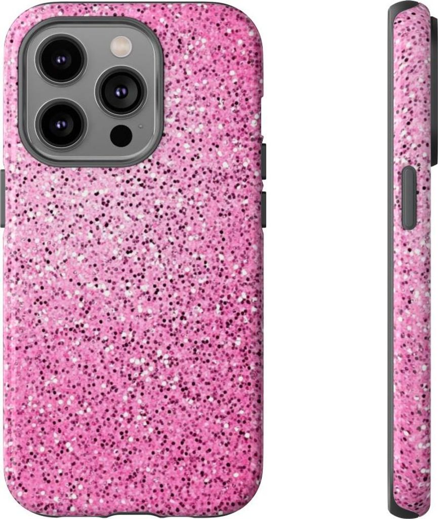 Glitzerndes Pink mit funkelndem Design – Hülle Kompatibel mit iPhone 14 Pro
