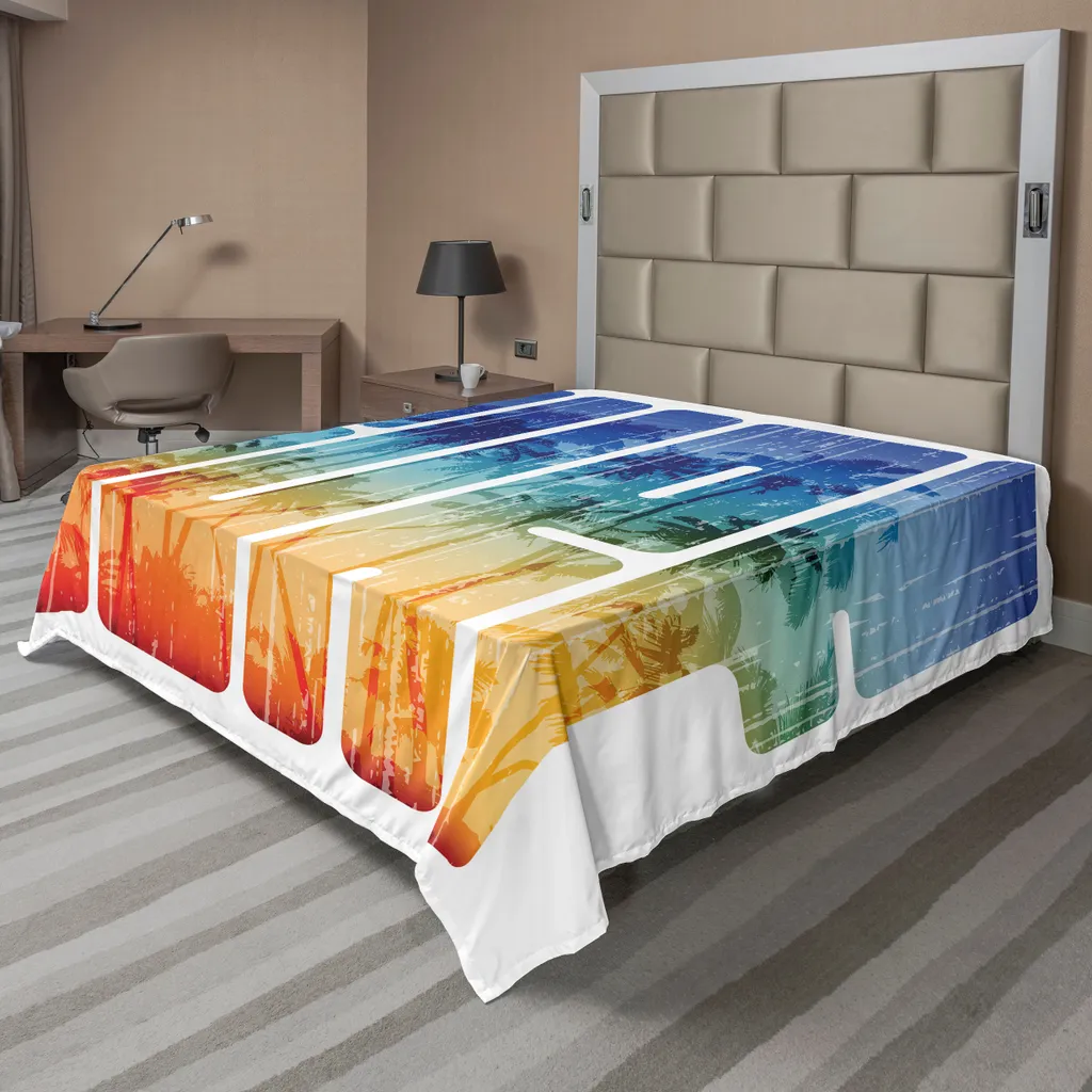 Drap de lit ambiance surf pour chambre ado ou villa de vacances, 275cm