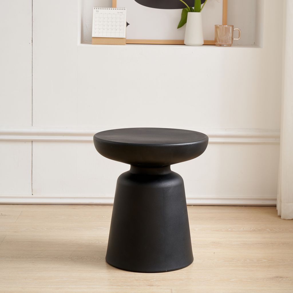 Beistelltisch 'Posio' Sofatisch 44xØ40 cm indoor outdoor Kunststoff rund Schwarz