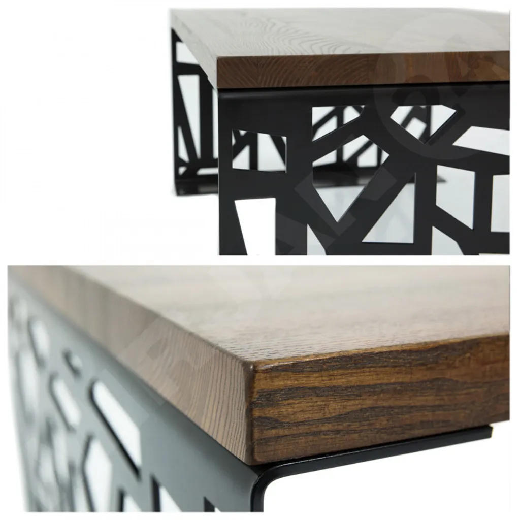 Table basse TOMAS bicolore noir et chêne - Design scandinave moderne