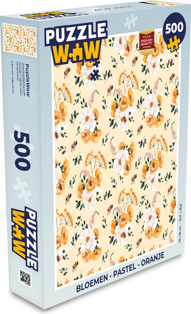 MuchoWow Puzzle 500 Teile Blumen - Pastell - Orange - Denken - Spiel - Toy