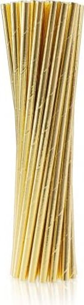 24 goldene Eco Papier Trinkhalme, 19,7 cm lang, 6 mm Produktbild 