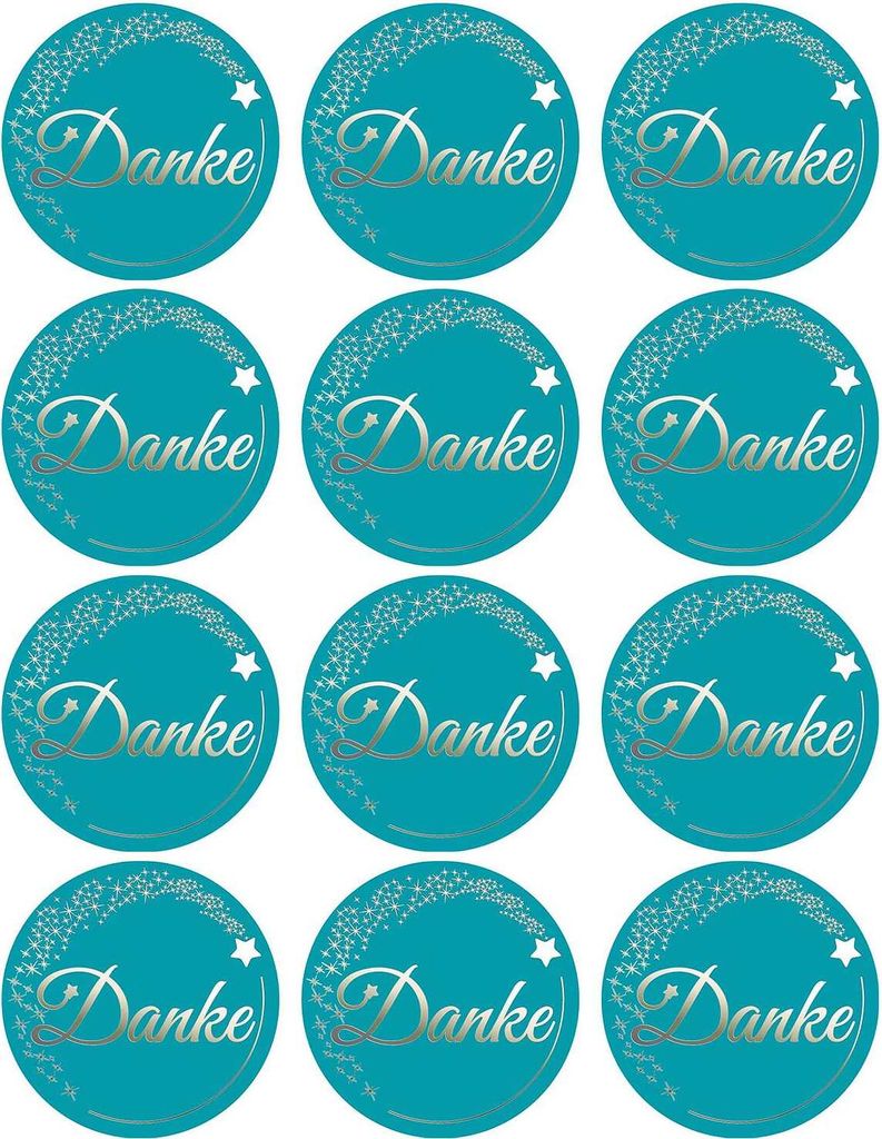 Oblique Unique 12 Sticker Danke Aufkleber zum Danke sagen Produktbild 