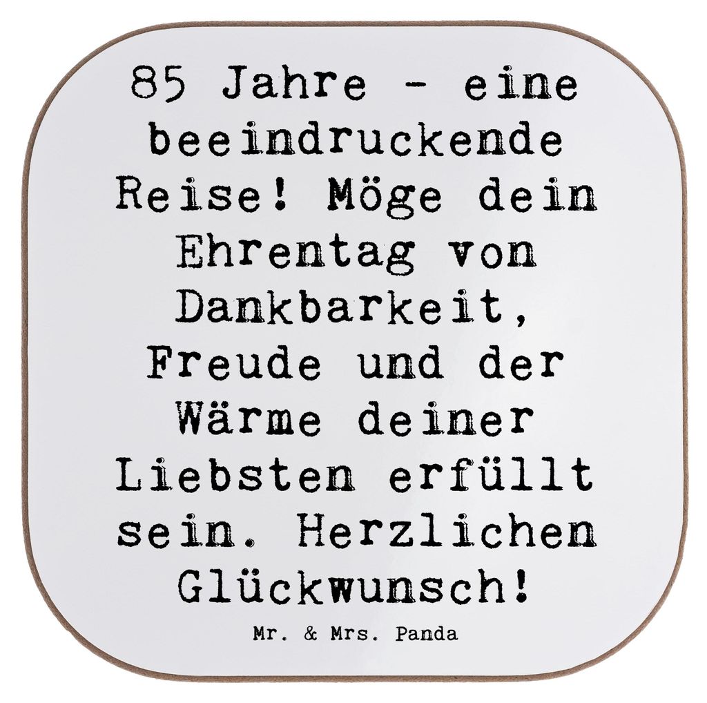 Mr. & Mrs. Panda Tischuntersetzer Spruch 85. Geburtstag - Weiß - Geschenk, Liebsten, unterleger, Jubiläum, 85 Jahre, Handgefertigte Geschenke, Ha...